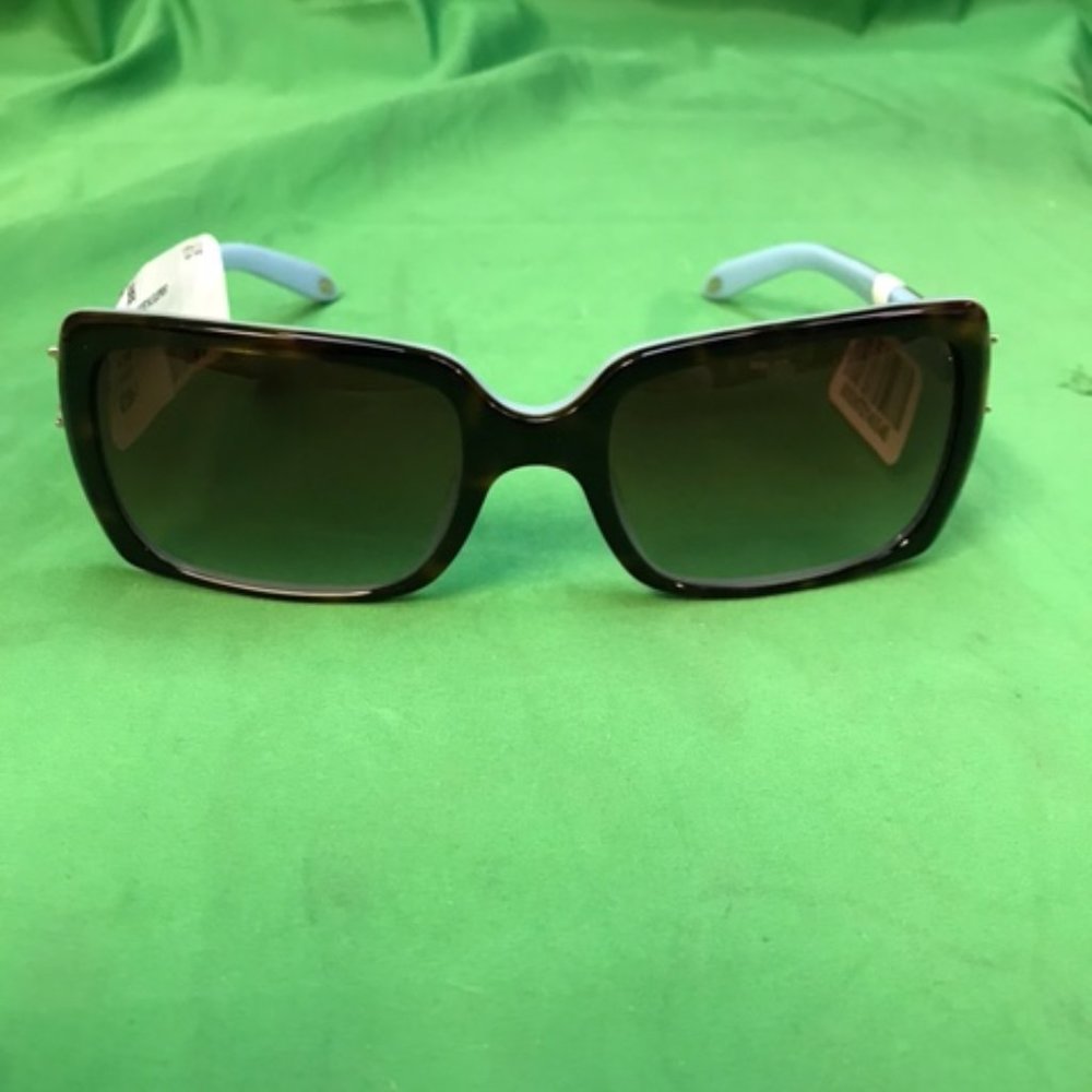 TIFFANY TF4047B 81343B Havana Blue & Tortoise Brown Rectangle Sunglasses